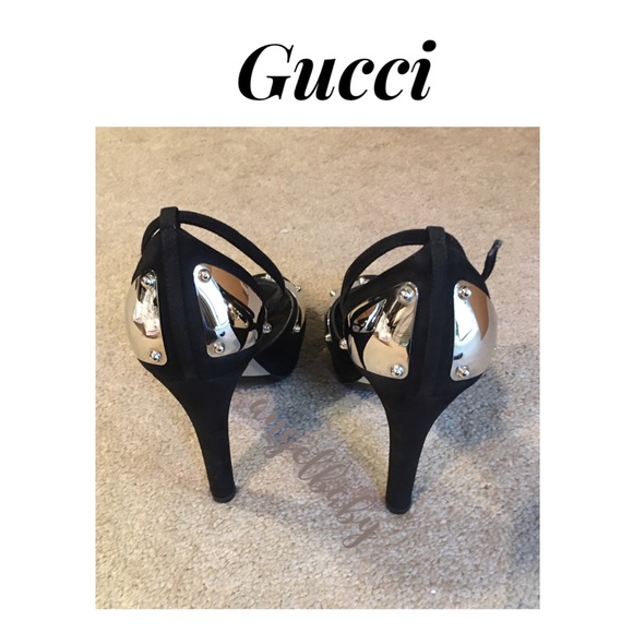 Gucci Mirror Platform Heels in Black Suede! - Picture 3 of 16